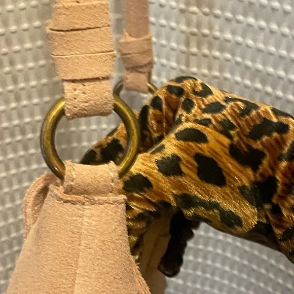 Tan suede Crossbody Bag with Tassel Accent - Picture 15 of 16